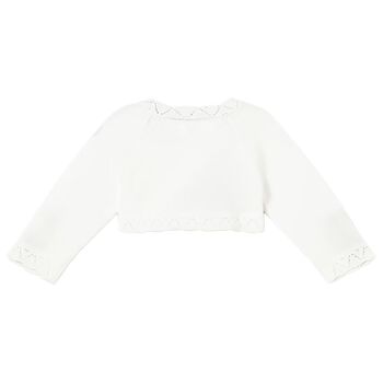 Baby Girls Ivory Knitted Cardigan
