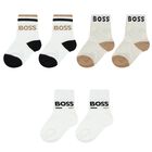 Baby Boys White Logo Socks ( 3-Pack ), 1, hi-res