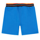 Boys Blue Logo Shorts, 2, hi-res