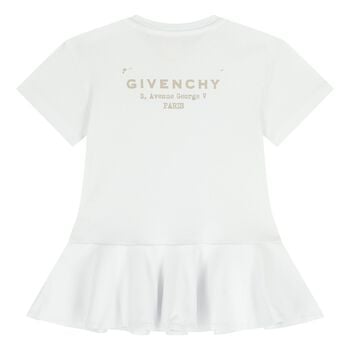 Younger Girls White Logo Dress