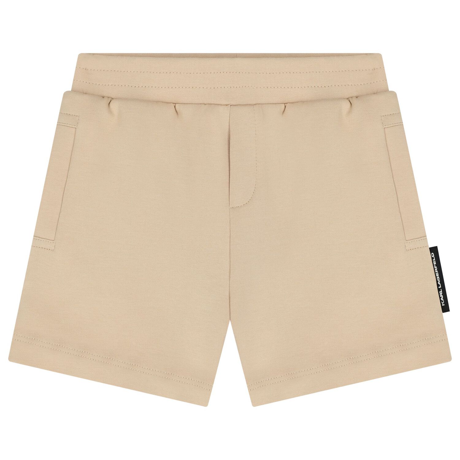 Boys White & Beige Logo Shorts Set, 1, hi-res image number null