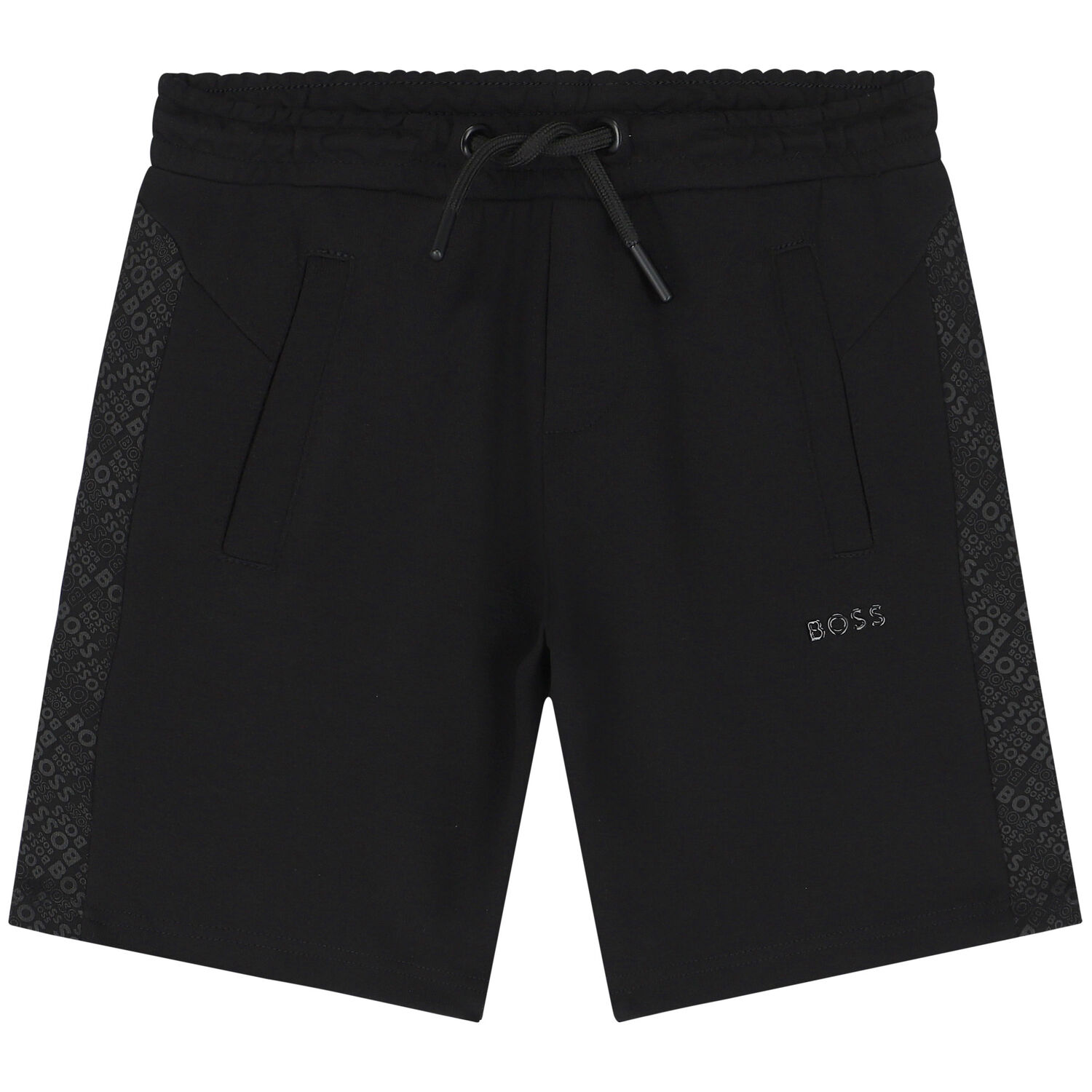 Boys Black Logo Shorts, 1, hi-res image number null