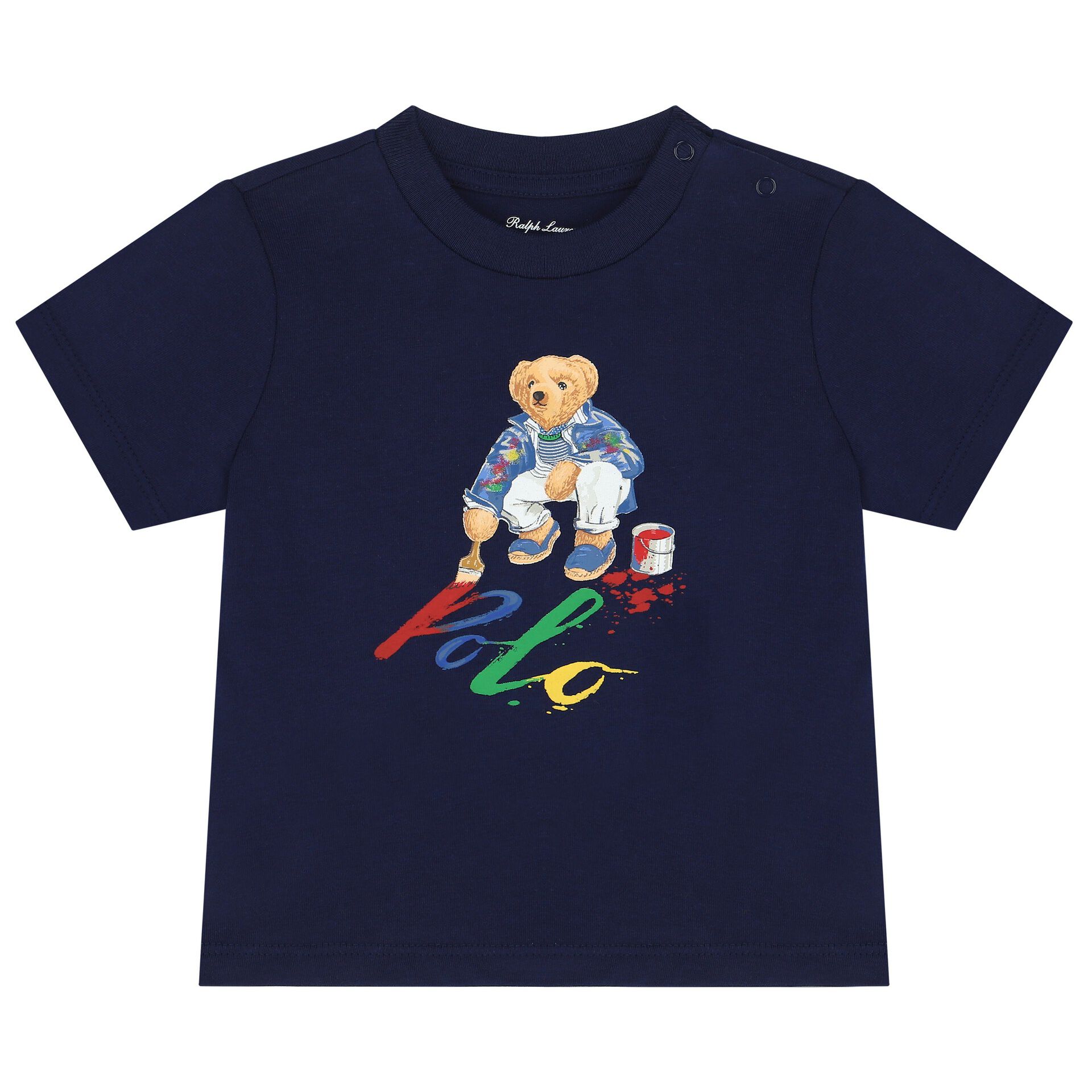 Ralph Lauren Baby Boys Navy Blue Polo Bear T Shirt Junior Couture