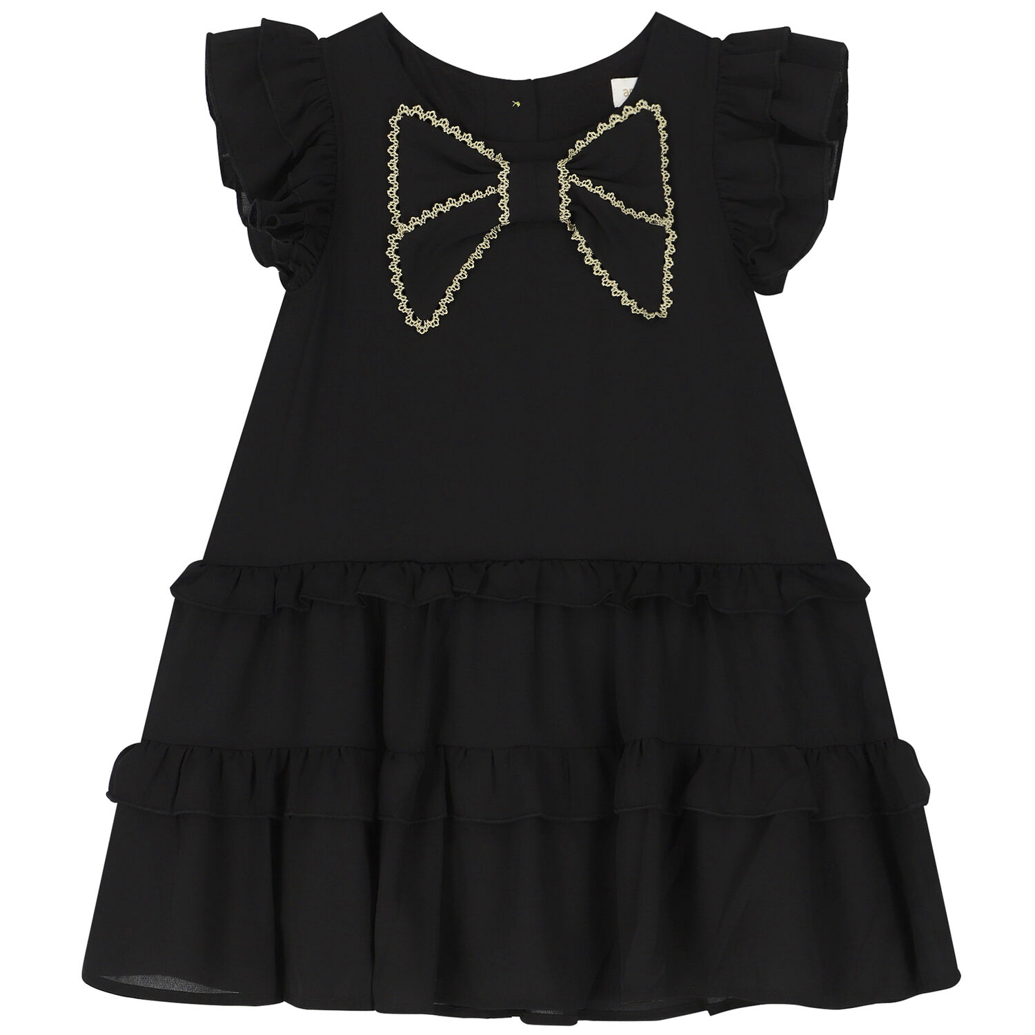 Girls Black Bow Dress, 1, hi-res image number null