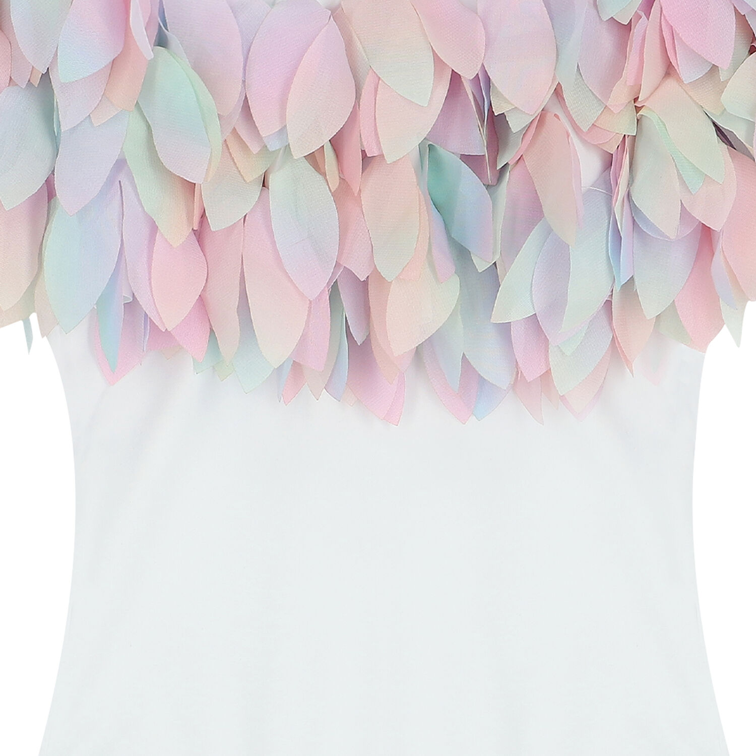 Girls White Rainbow Petal Swimsuit, 1, hi-res image number null