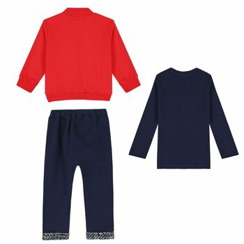 Younger Boys Navy & Red Tracksuit Set