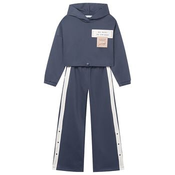Girls Blue Hooded Tracksuit