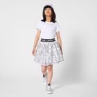 Girls Silver Sequinned Skirt, 1, hi-res
