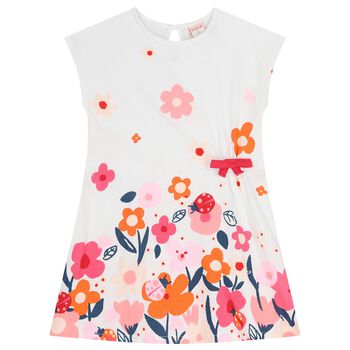 Girls White Floral Dress