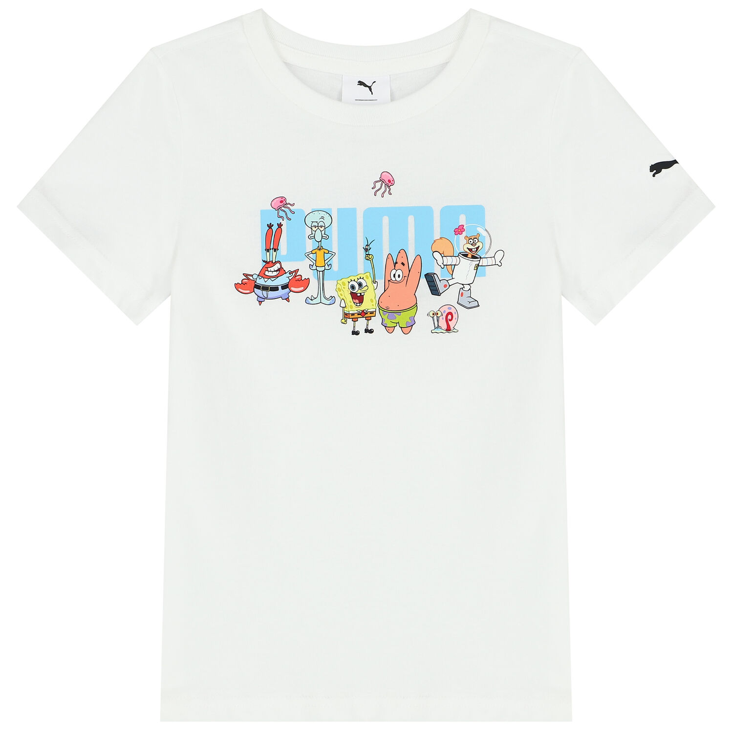 White & Black SpongeBob Logo Shorts Set, 1, hi-res