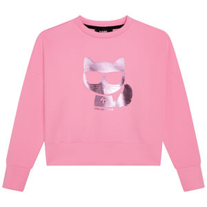 Girls Pink Choupette Logo Sweatshirt