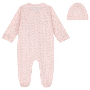 Baby Girls Pink Logo Babygrow Gift Set