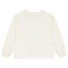 Girls Ivory Cat Long Sleeve Top, 1, hi-res