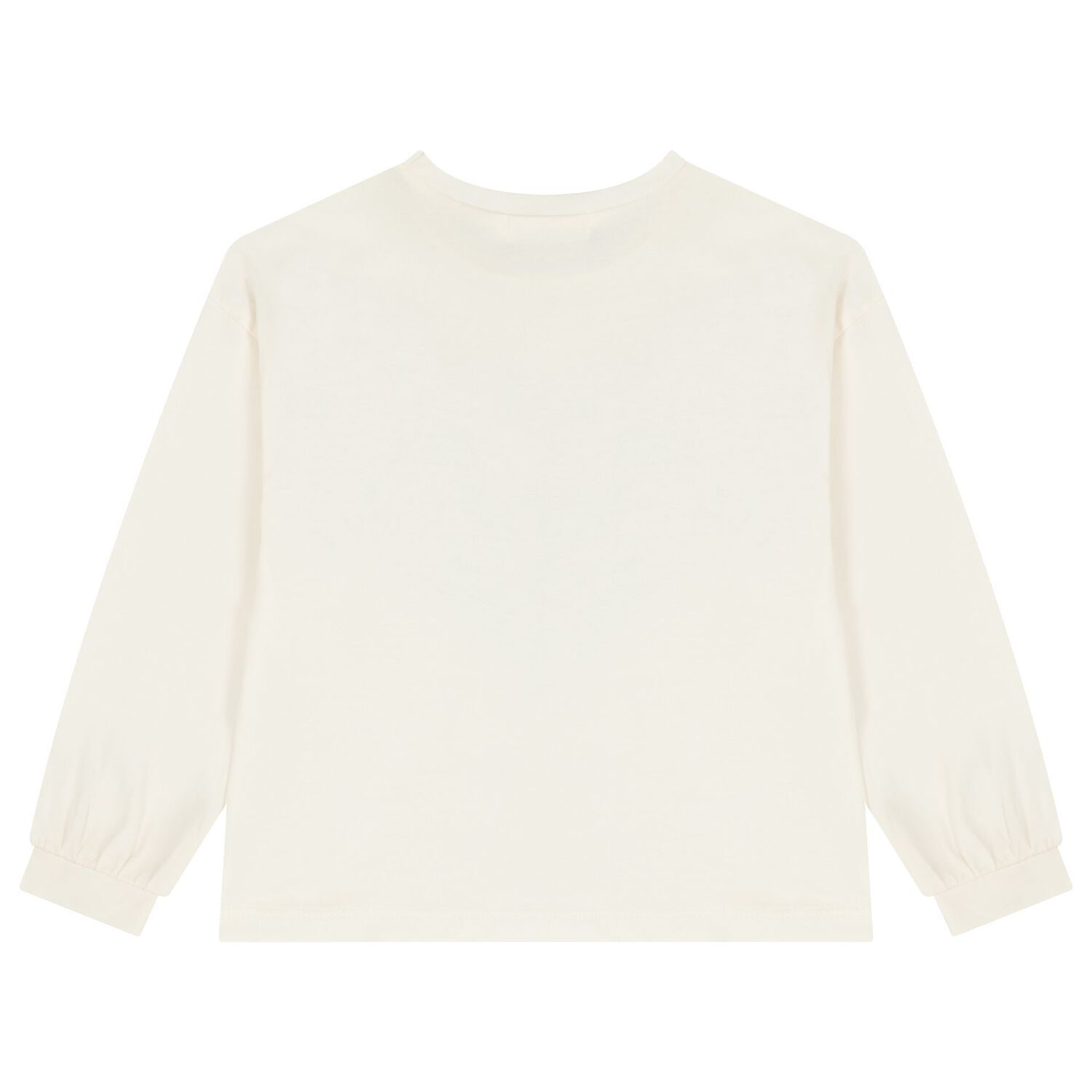 Girls Ivory Cat Long Sleeve Top, 1, hi-res