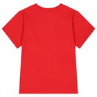 Girls Red Teddy Bear Logo T-Shirt, 2, hi-res