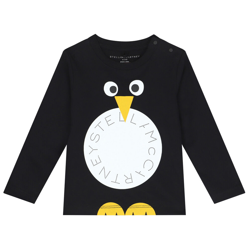 Stella McCartney Younger Boys Black Logo Long Sleeve Top Junior