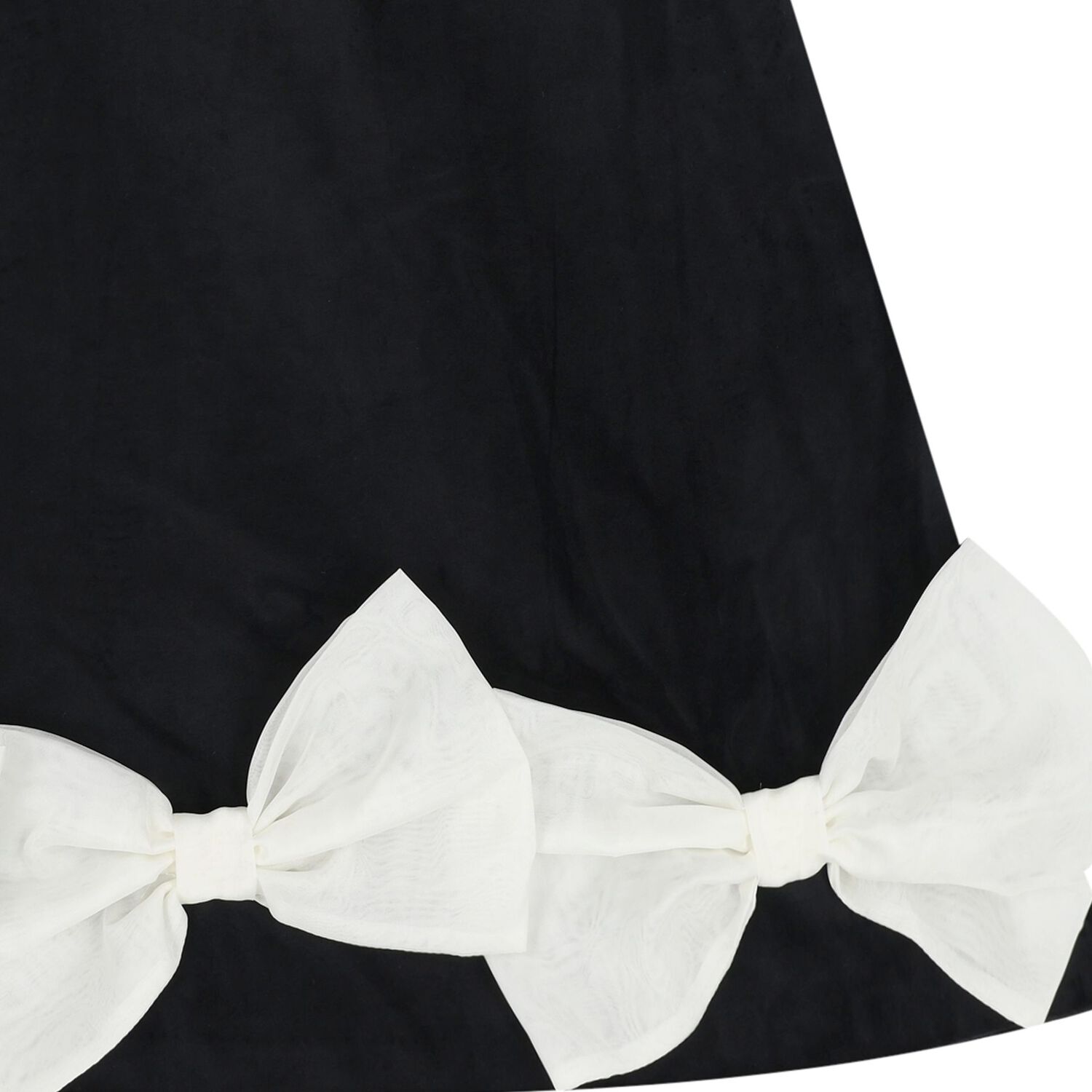 Girls Black & Ivory Bow Velvet Dress, 1, hi-res