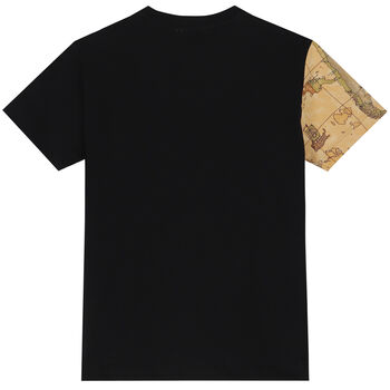 Boys Black & Beige Geo Map T-Shirt