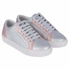 Girls Silver & Pink Trainers, 1, hi-res