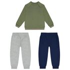 Younger Boys Green, Blue & Grey 3-Piece Tracksuit, 1, hi-res
