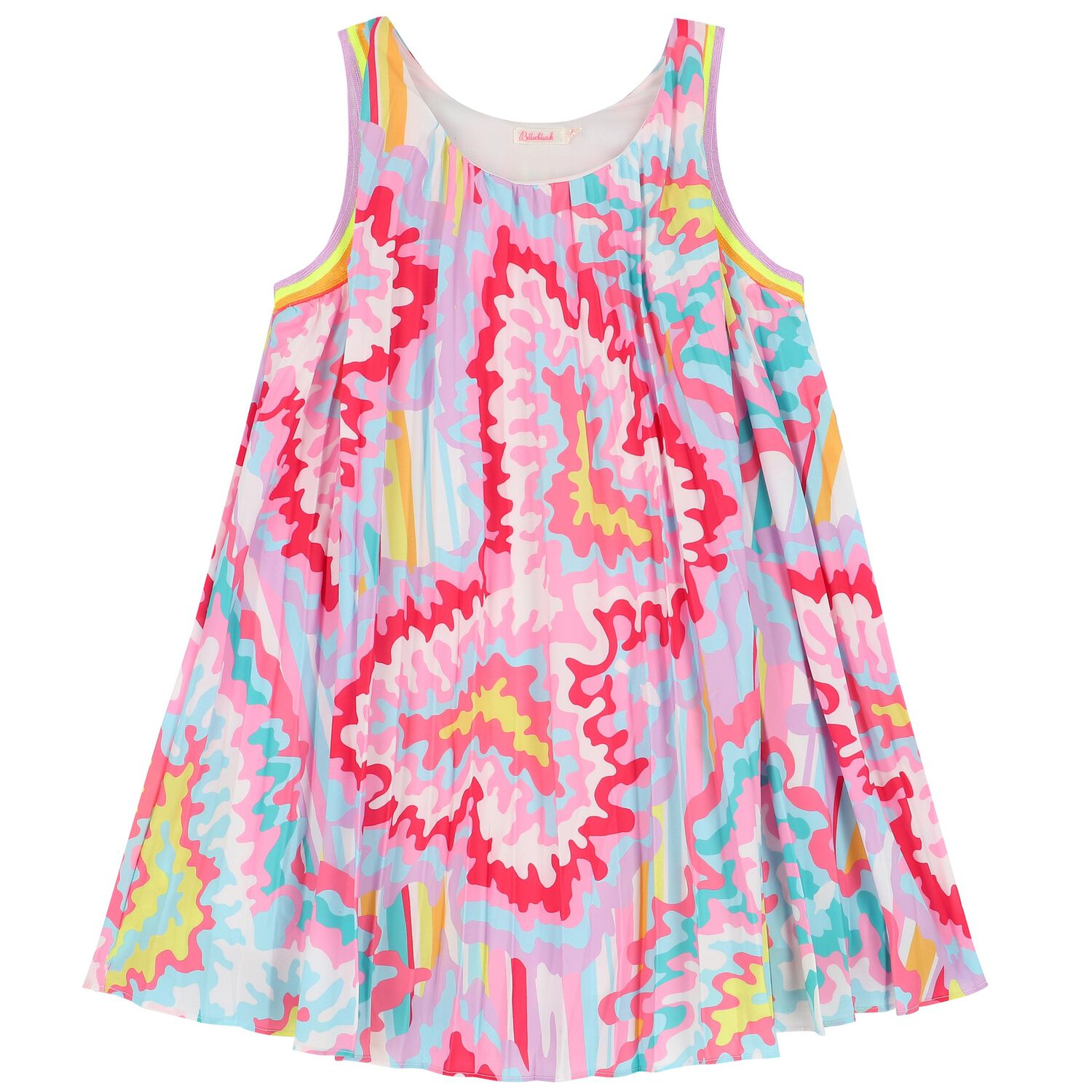 Girls Multi-Coloured Abstract Dress, 1, hi-res