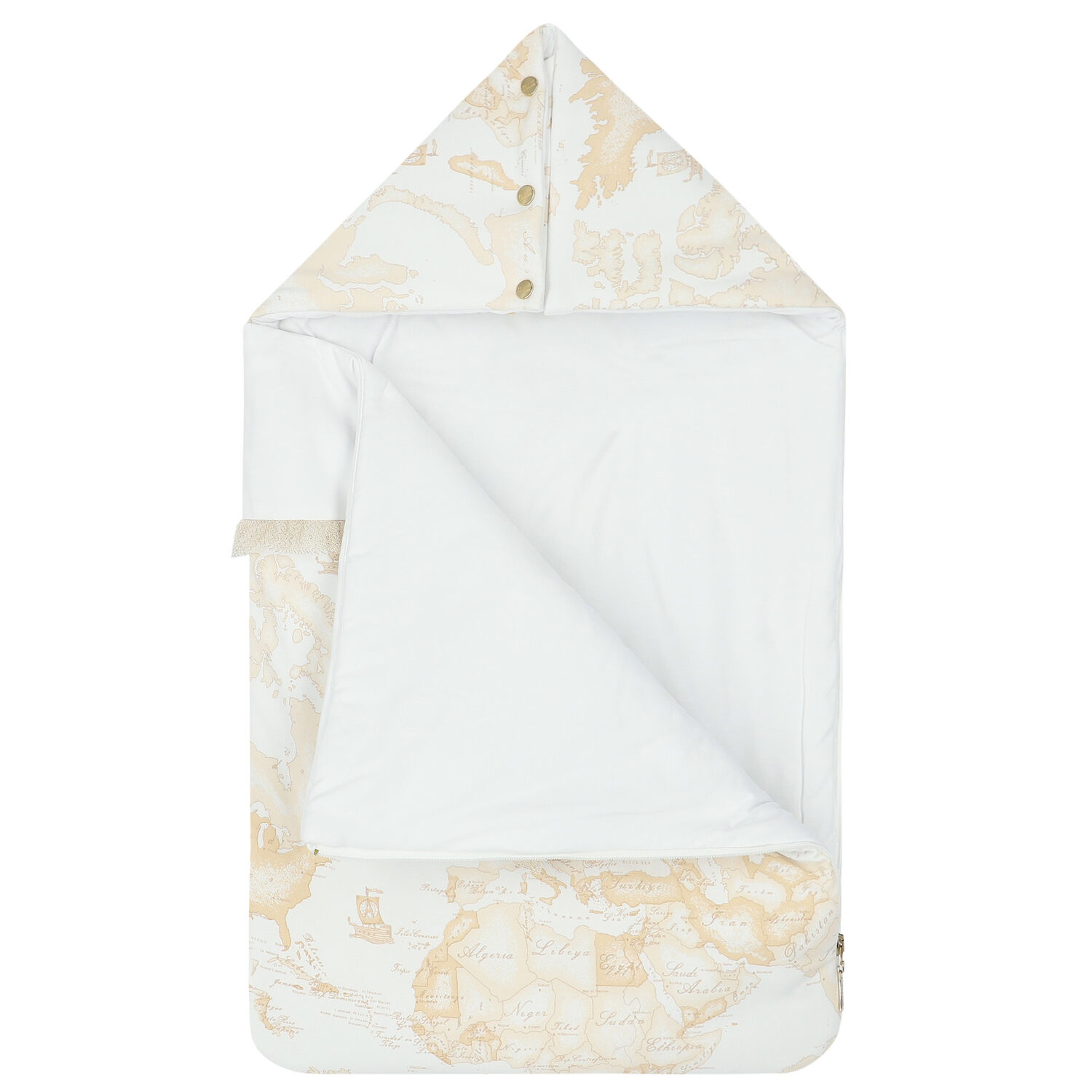 مدس بطبعة خريطة باللون الأبيض للبنات , 1, hi-res