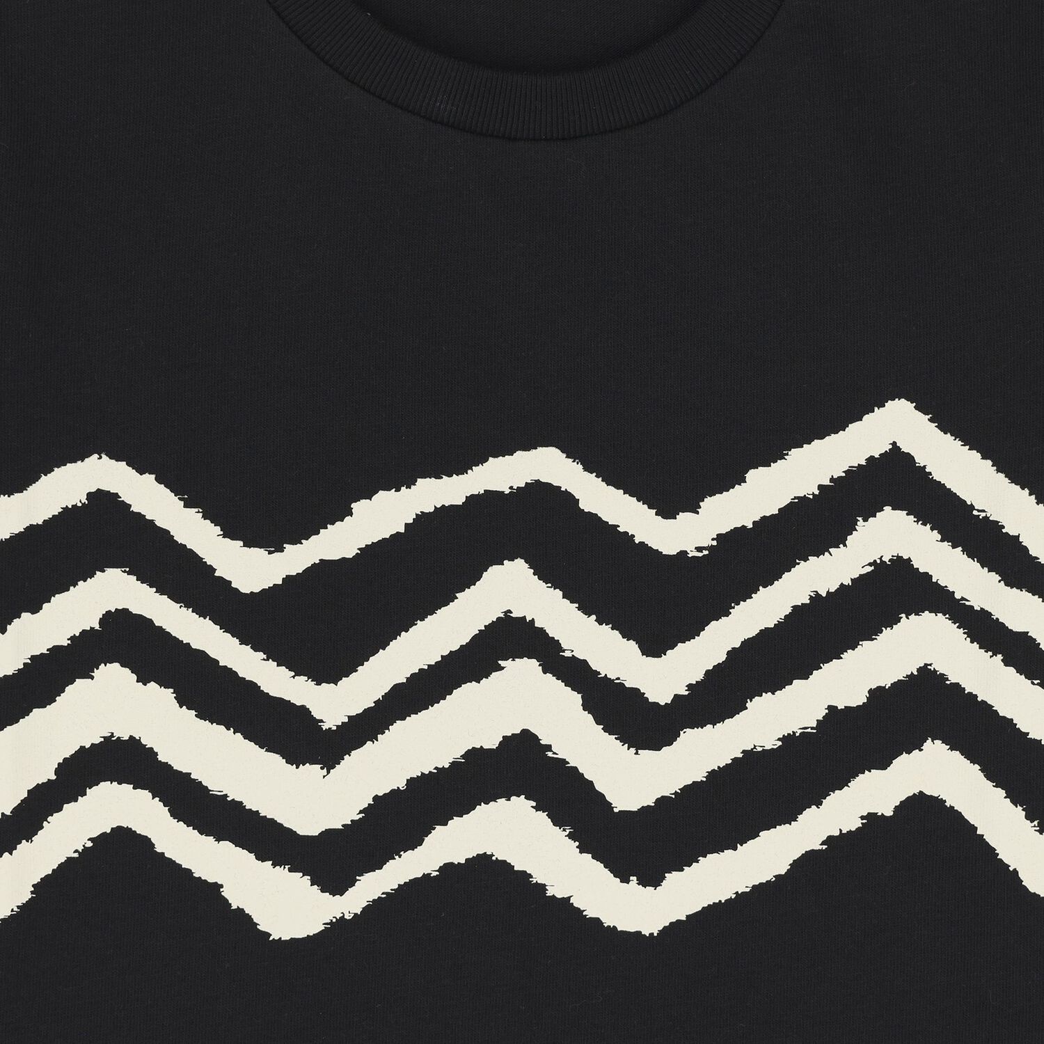 Girls Black Zig Zag Logo T-Shirt, 1, hi-res