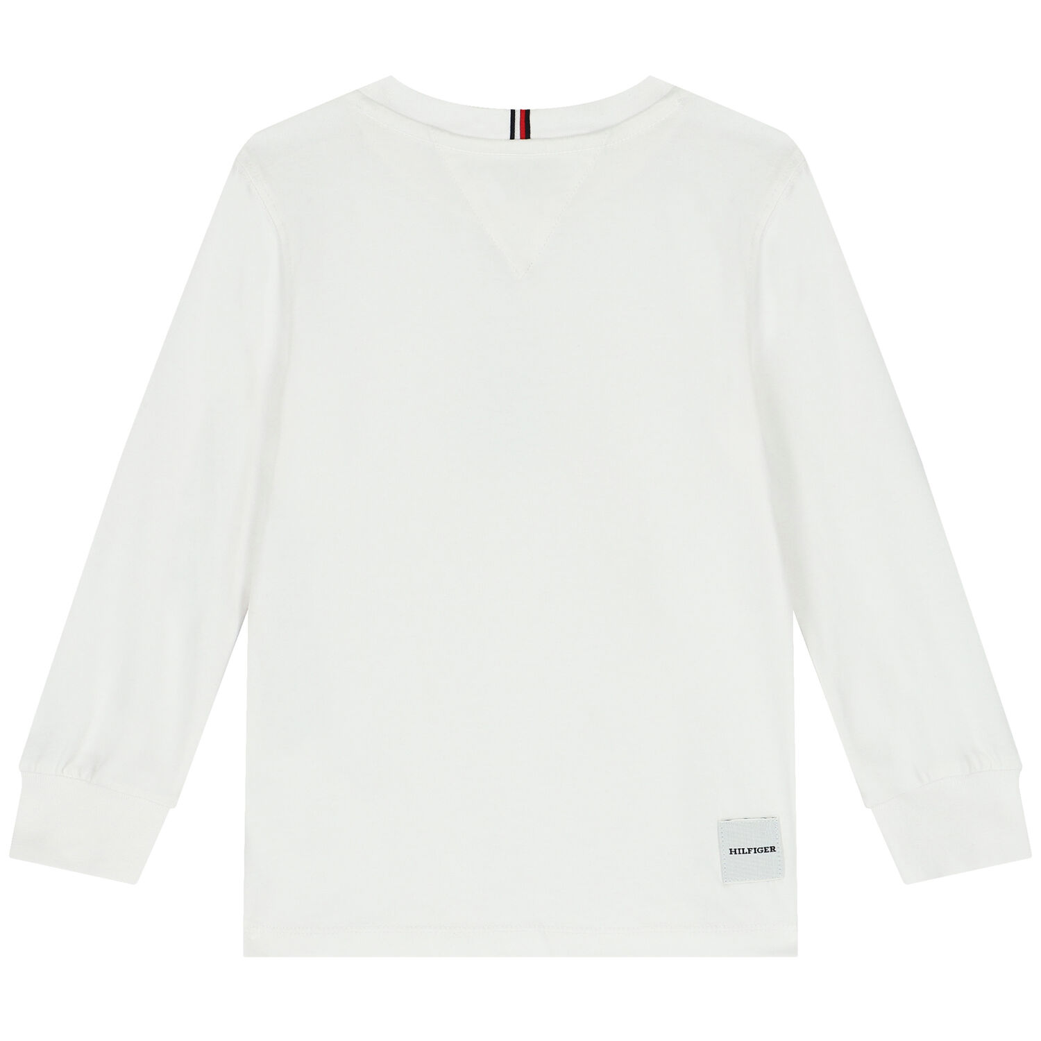 Boys White Logo Long Sleeve Top, 1, hi-res