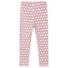 Girls Pink Floral Leggings, 2, hi-res