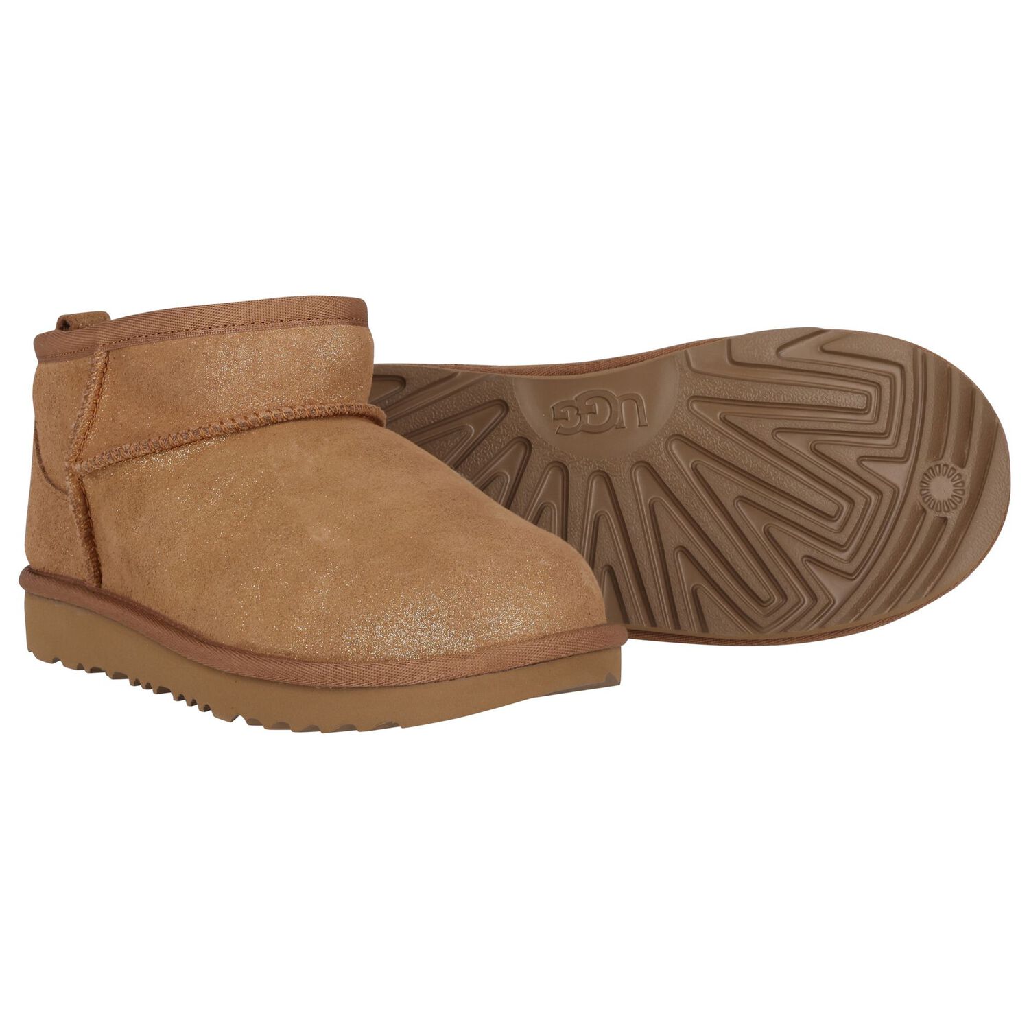 Girls Chestnut Brown Classic Ultra Mini Suede Boots , 1, hi-res