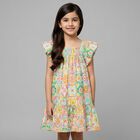 Girls Multi-Coloured Shirred Dress, 1, hi-res
