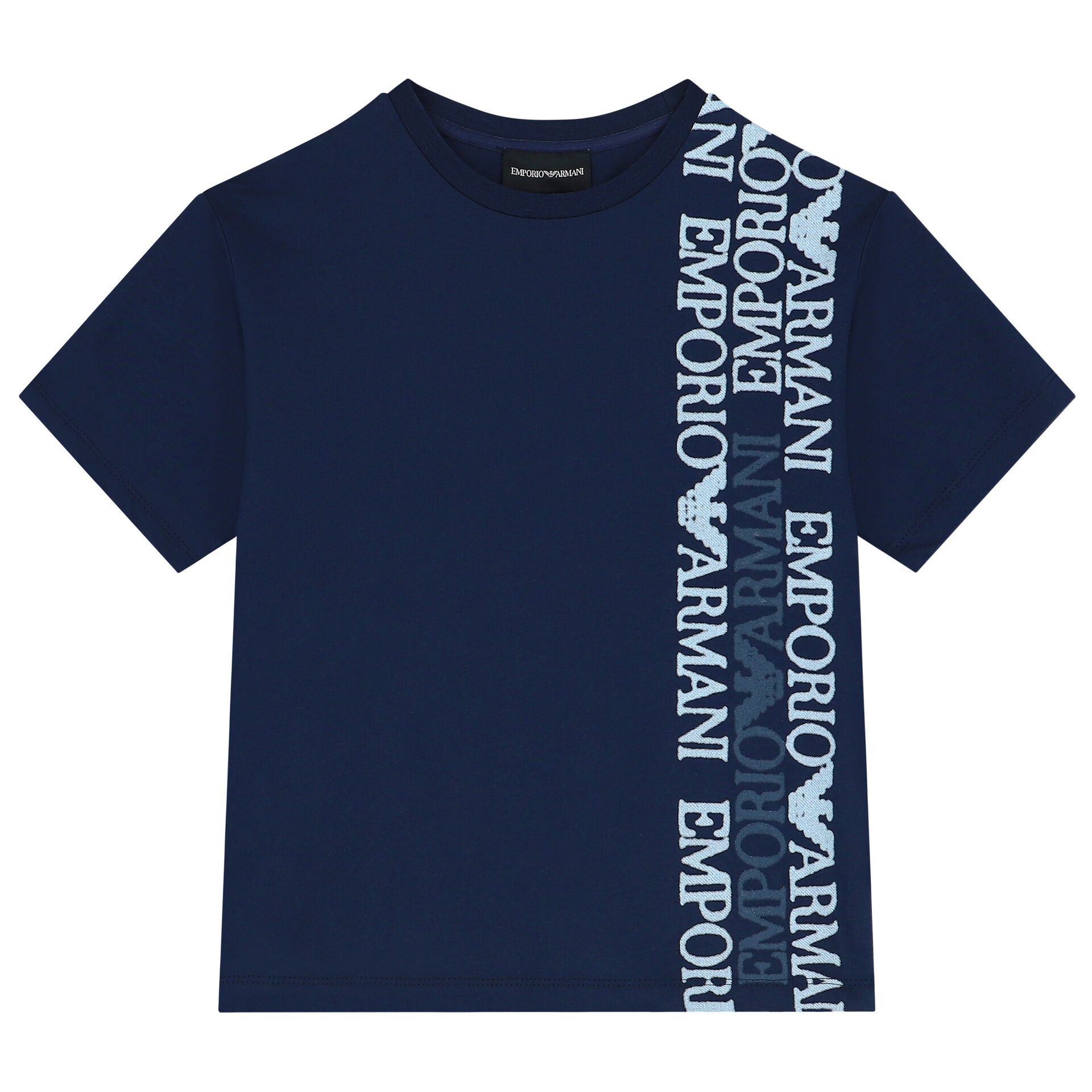 Emporio Armani Boys Navy Blue Logo T Shirt Junior Couture Bahrain