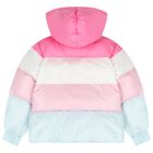 Girls Pink Logo Padded Puffer Jacket, 1, hi-res