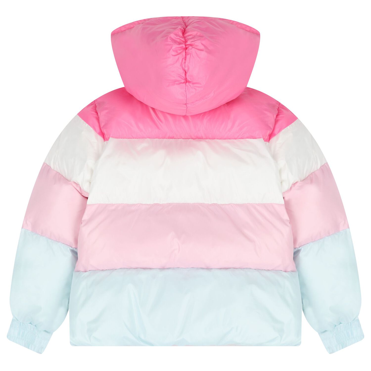 Girls Pink Logo Padded Puffer Jacket, 1, hi-res image number null