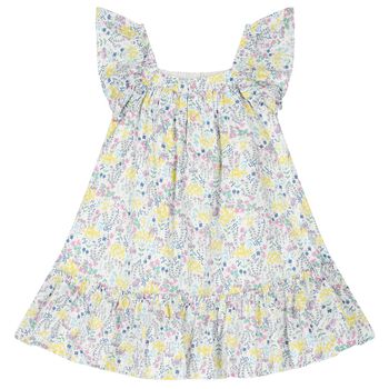 Girls Ivory Floral Dress