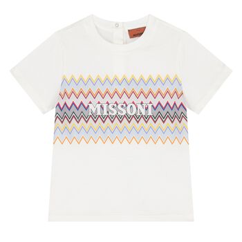 Younger Boys White Logo T-Shirt