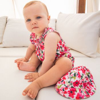 Baby Girls Pink Floral Romper