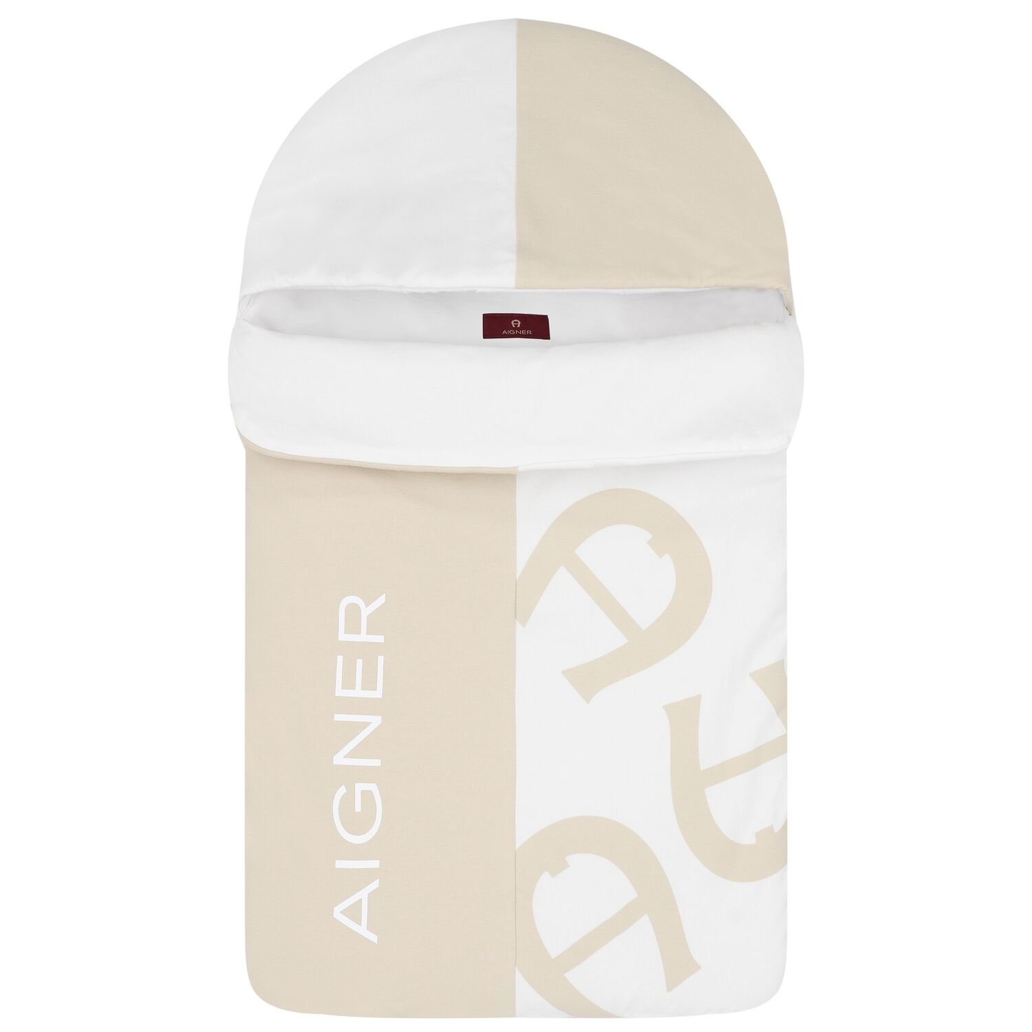 مدس  بالشعار باللون الأبيض البيج, 1, hi-res