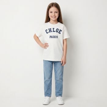 Girls Mini Me White T-Shirt Dress