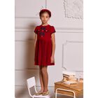 Girls Red Pleated Dress, 2, hi-res