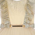 Girls Gold Tulle Ruffled Dress, 2, hi-res