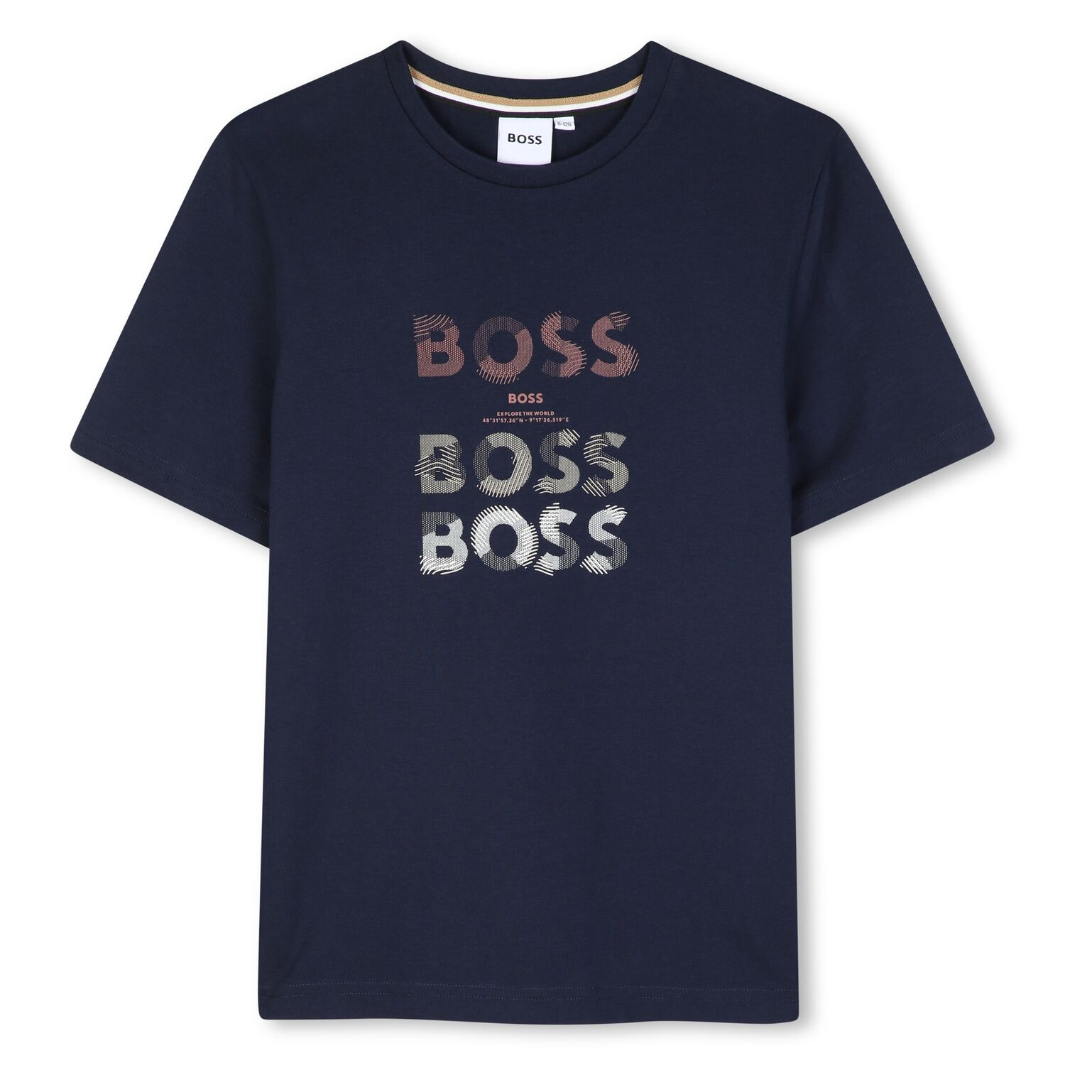 Boys Navy Blue Logo T-Shirt, 4, hi-res