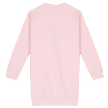 Girls Pink Logo Sweatshirt Dress