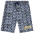 Boys Blue & White Logo Shorts, 2, hi-res