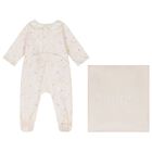 طقم بنات هدايا أفرول بالشعار باللون الوردي, 1, hi-res