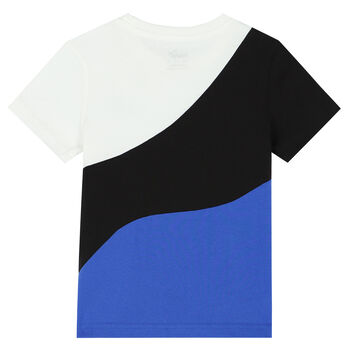 Boys Black, White & Blue Logo T-Shirt