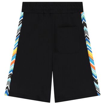 Boys Black Zigzag Shorts