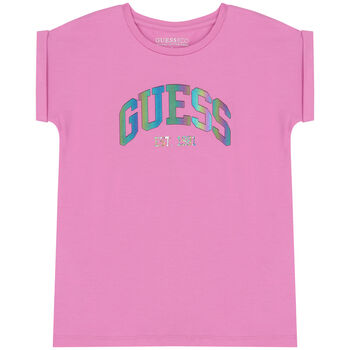 Girls Pink Iridescent Logo T-Shirt