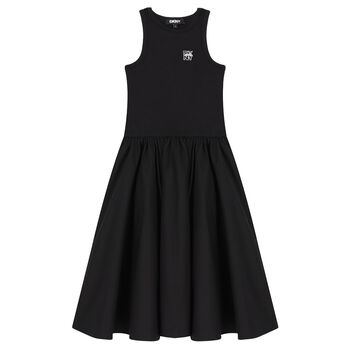 Girls Black Logo Dress