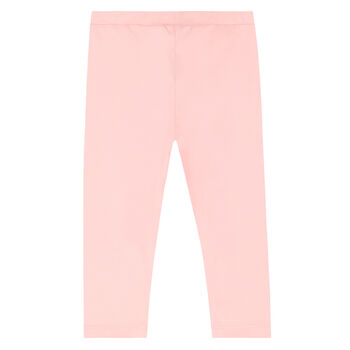 Younger Girls Pink Logo Leggings